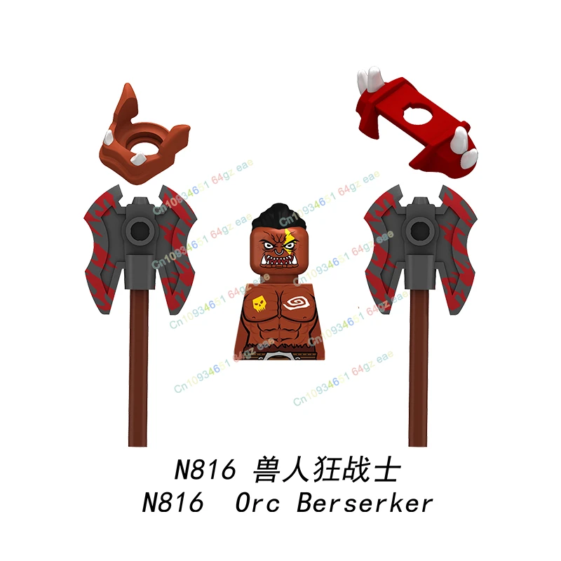 오크 육군 엘프 액션 피규어 중세 군사 벽돌 크리 에이 티브 빌딩 블록 무기 액세서리 방패 헬멧 어린이 장난감