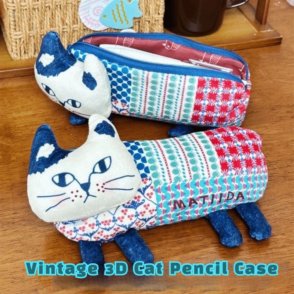 Large Capacity Cat Climbing Pencil Case Portable Multi-functional Cat Storage Bag Makeup Bag Funny Students Stationery Bag Gifts