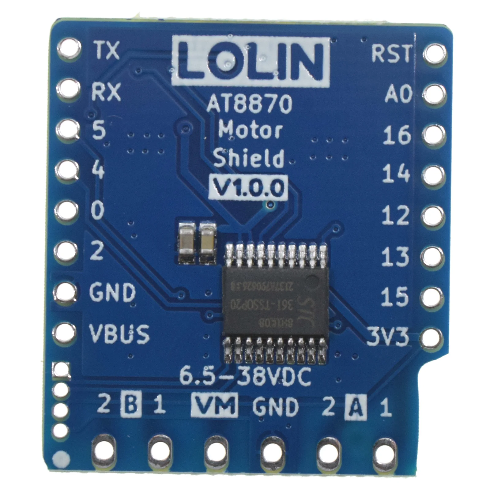 AT8870 Motor Shield v1.0.0 6.5-38V For LOLIN (WEMOS) D1 mini I2C Dual Motor