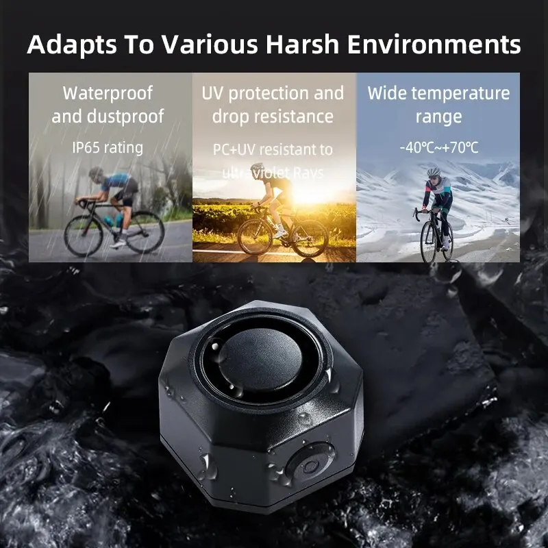 SF32 Bicycle Sensitive Sensor Vibration Anti-theft Alarm Wireless Waterproof USB Charging Security Protection