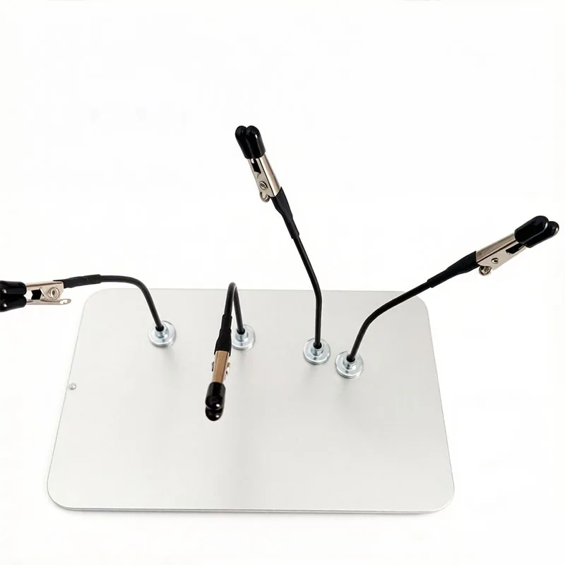 Universal PCB Holder Soldering Platform with Magnetic Pins Groove Fixtures Bendable Clips for Circuit Board Electronic Repair