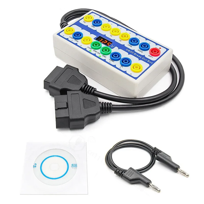 Car OBD Breakout Box OBDII Protocol Detector Vehicle OBD 2 Diagnostic Break Out Box Auto Testing Connection Tool