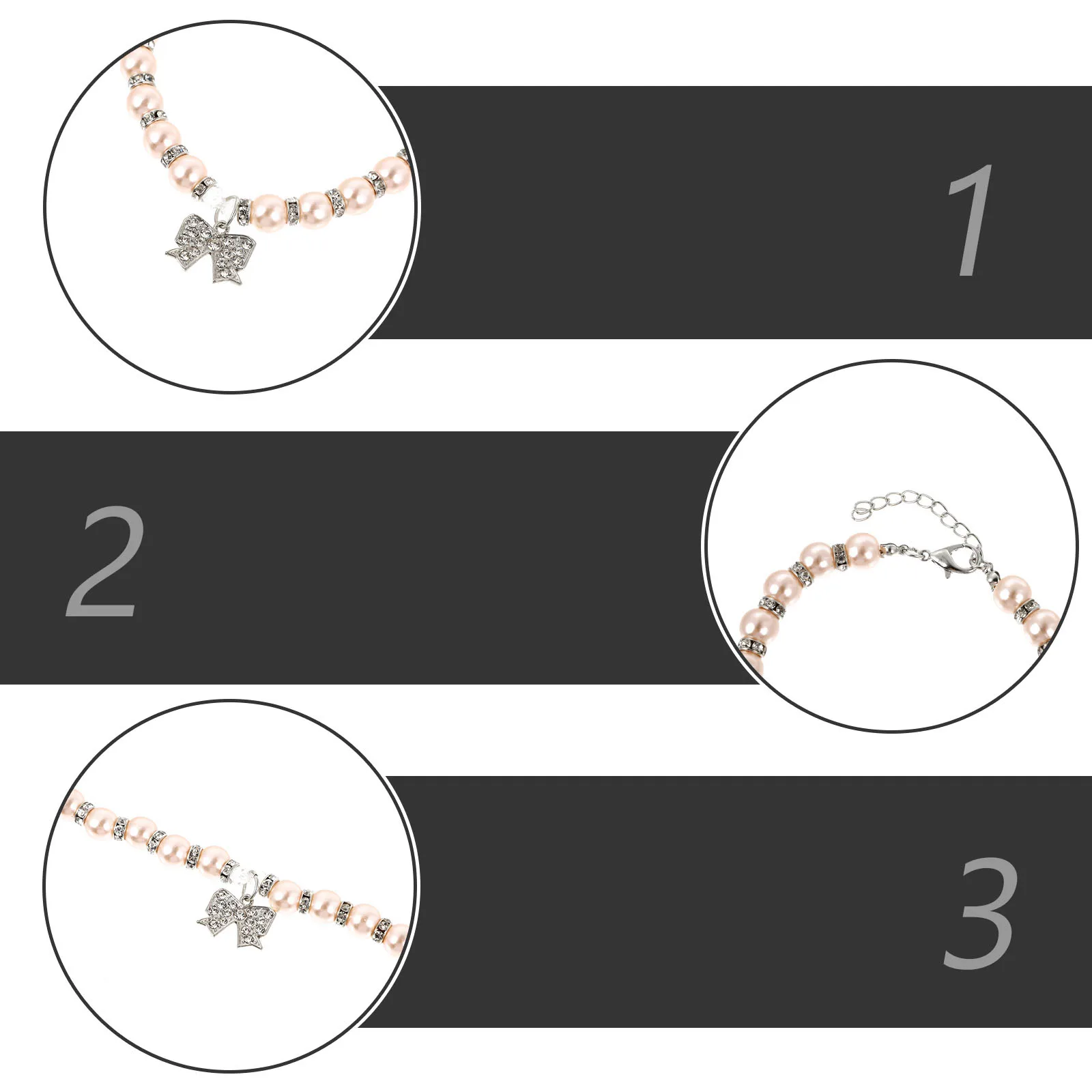 

Pearl Pet Necklace Adjustable Dog Pearls Collar Cat Ribbon Wedding Supplies Durable Metal Buckle Pet Accessories Pearl Chain