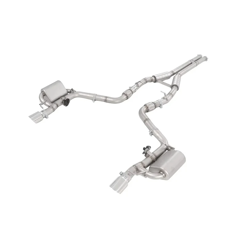 SS304 Mid-Rear Section Exhaust Dual Side Single Exit Valved for Chrysler 300C 2012-2023 5.7L V8 HEMI Sandblasted Performance Mod