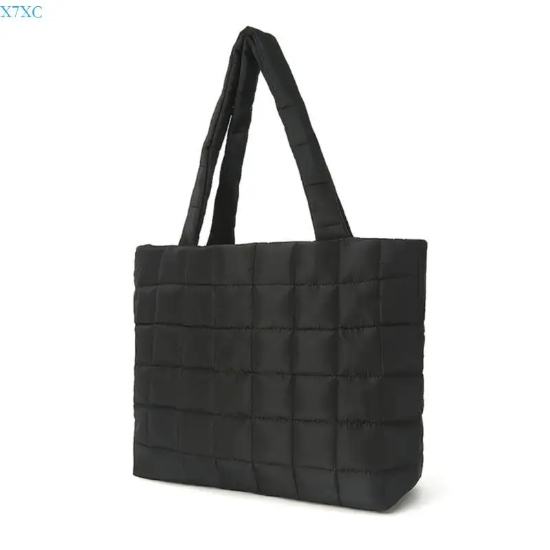 

X7XC Women Quilted Shoulder Bag Trend Handbag Large Capacity Armpit Bag Shopping Bag