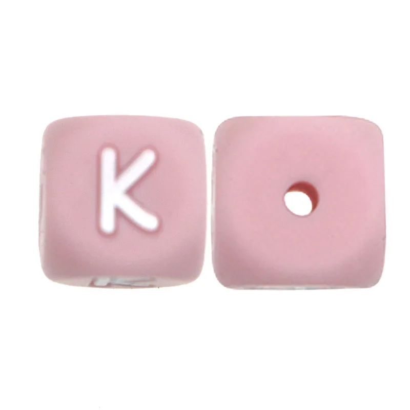 20pcs/Lot Pink 12mm Square Silicone Letter Beads For Jewelry Making DIY Bracelet Necklace Earrings Pen Etc Handmade Accessories image 3