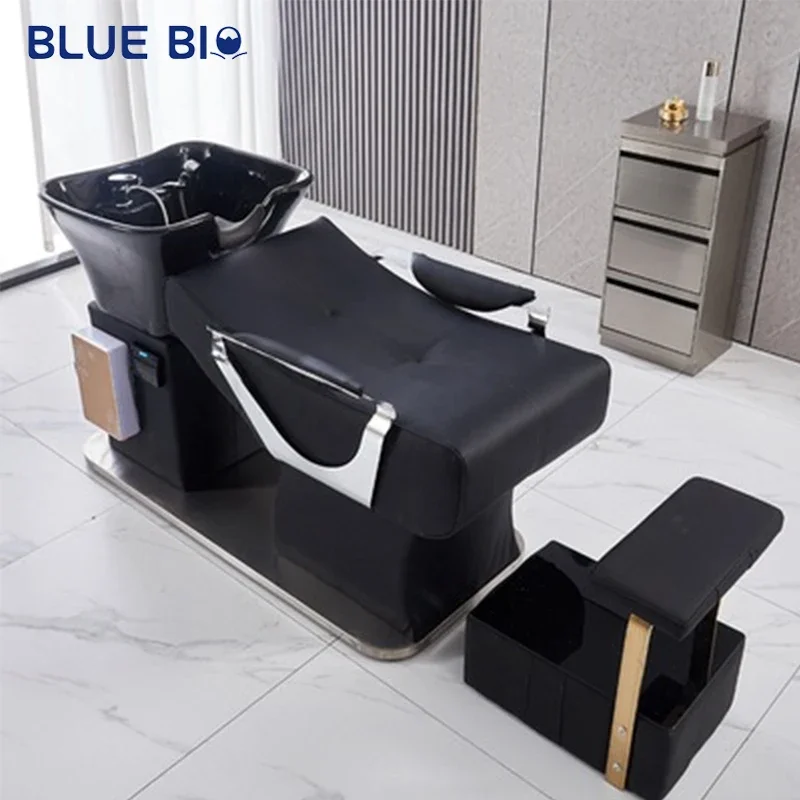 

Modern Luxury Backwash Lay Down Head Spa Hair Wash Salon Furniture Massage Shampoo Chair Bed With bowl