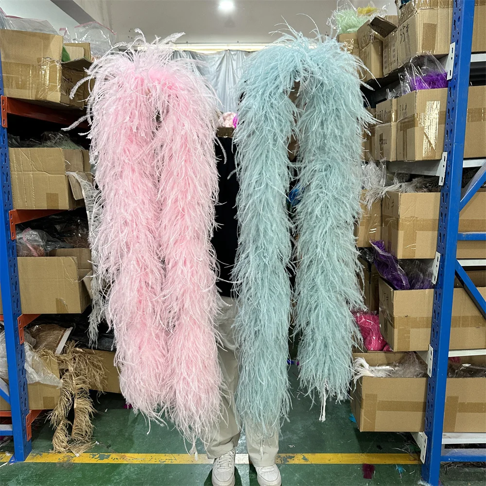 2 to 10PLY Ostrich Feather Boa Fluffy Pink Feather Shawl,Banquets, Parties, Festivals,Handmade Decorate ostrich feather boa 4ply