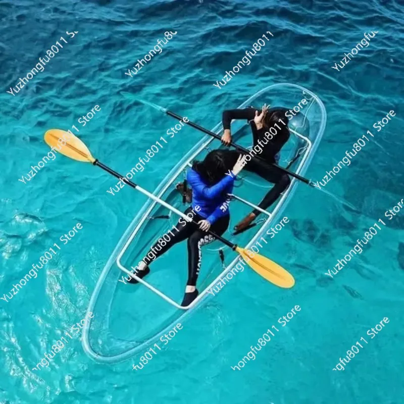 High Quality Transparent Plastic Polycarbonate Kayak Kayak Fishing Crystal Canoe 2 Person Transparent Bottom Kayak