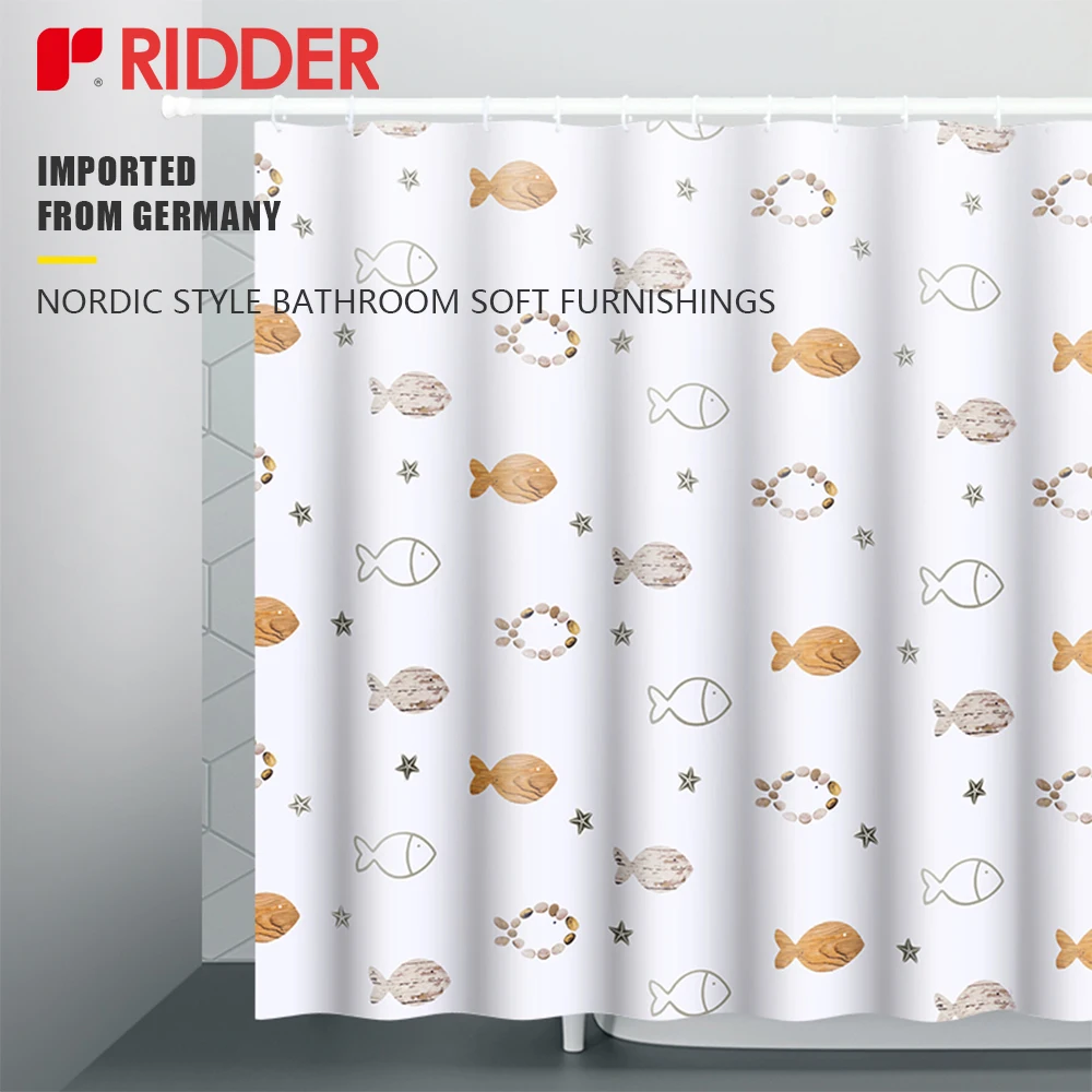 

RIDDER 200x180cm Waterproof Shower Curtain Polyester,Submarine World Bathroom Screens Rust Proof Bathroom Accessories