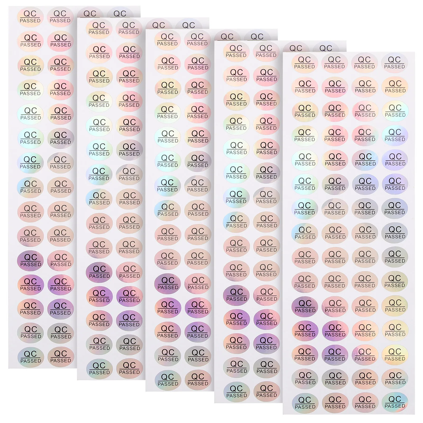 

Qc Passed Stickers 5 Sheets Colored Status Tags For Warehouse Testing Adhesive Label Quality Control Tag Supply