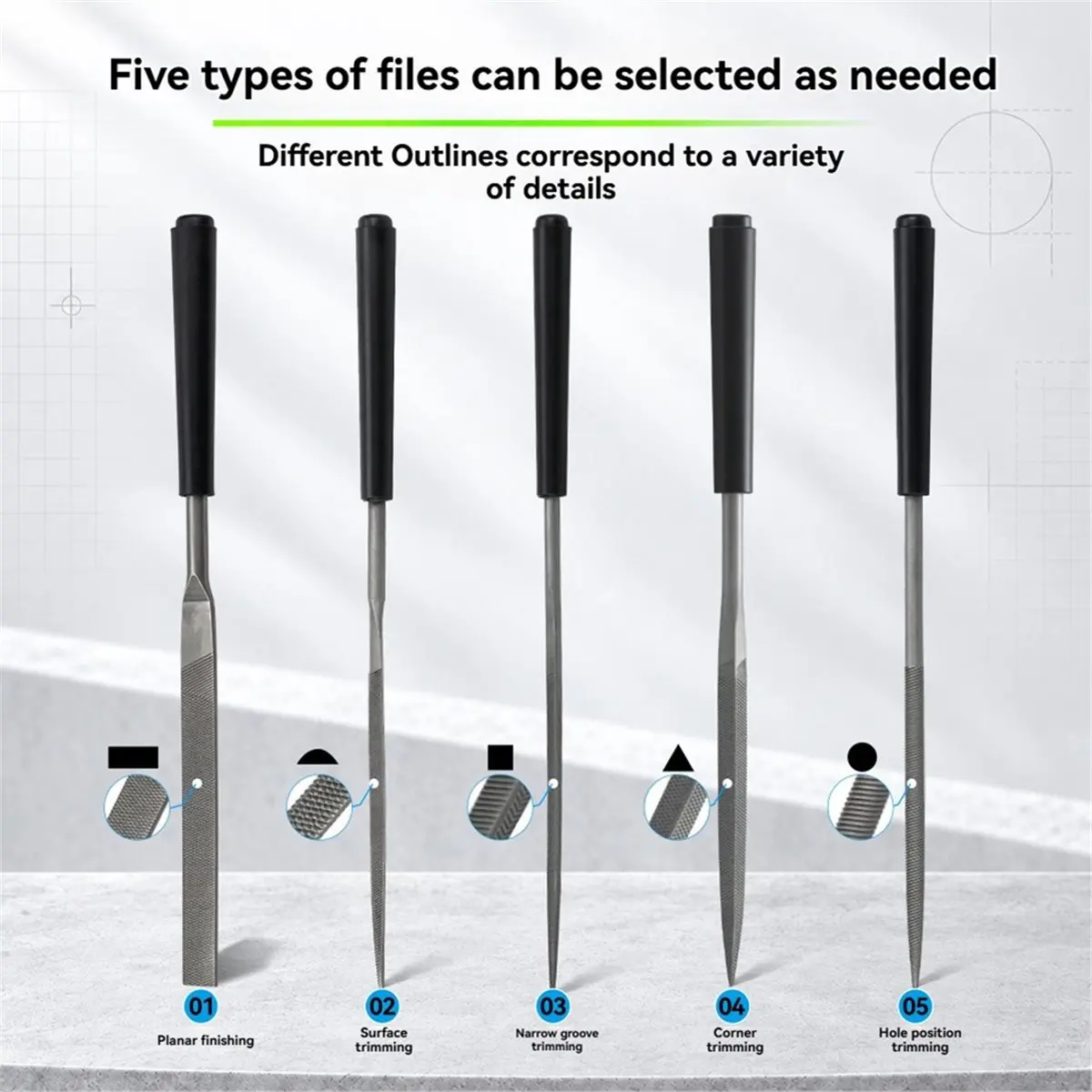 5PCS File Set for A1 X1 P1 P2S/ 3D Printering Models Polishing and Sanding Tool 3D Printer Accessories