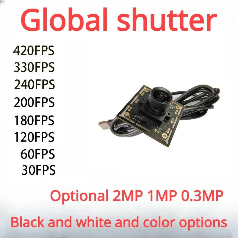 Global Shutter Industrial USB Camera with High-speed Performance and 1MP 2MP 1080p B/W Color Resolution for Reliable Monitoring