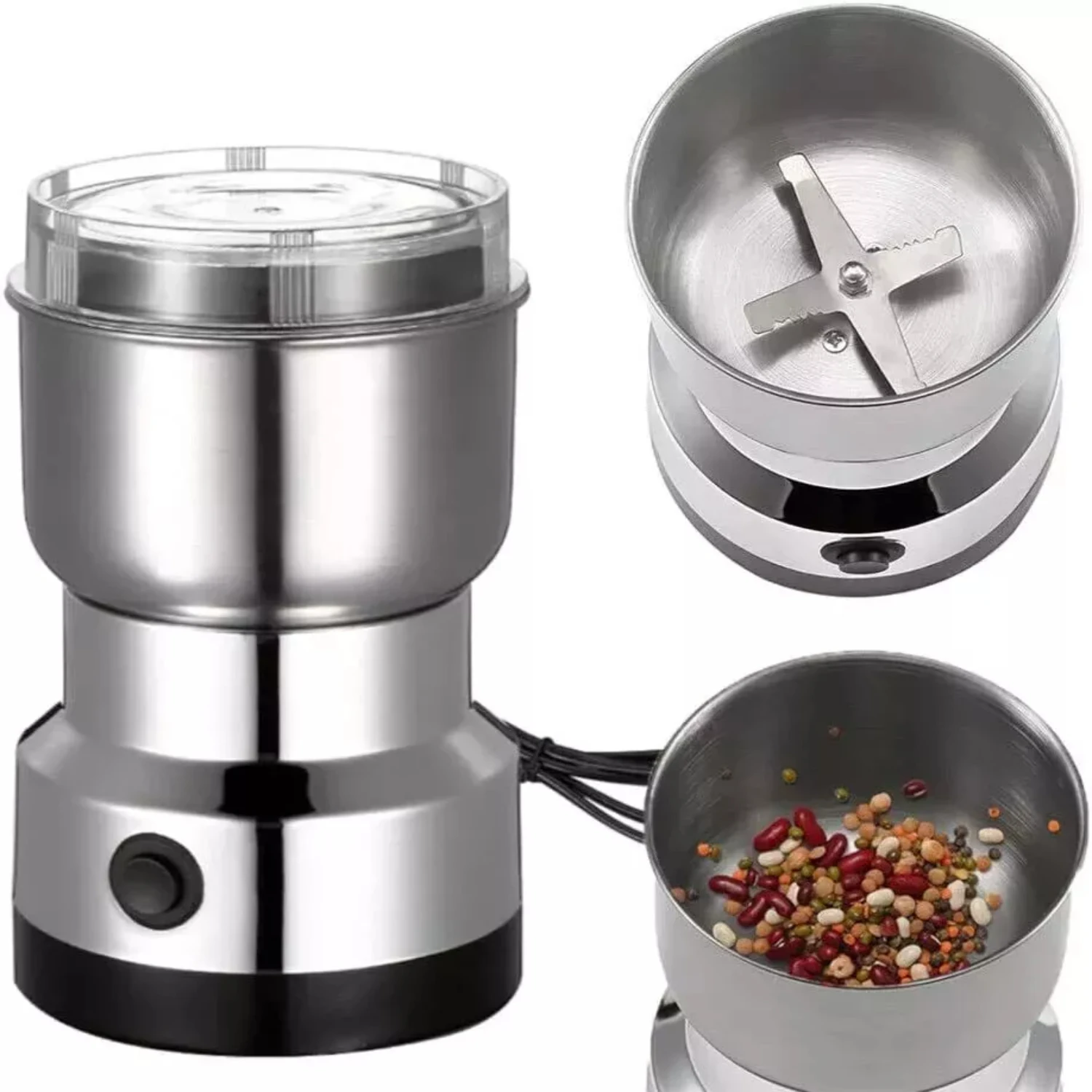 Coffee Bean Grinder Nut Seed Herb Grind Spice Crusher Mill Blender