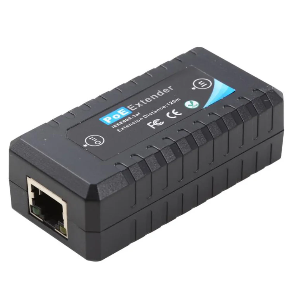 1 Port POE Extender 10/100Mbps with IEEE 802.3Af Standard Input / Output for IP Camera Transmission Distance 120 Meters