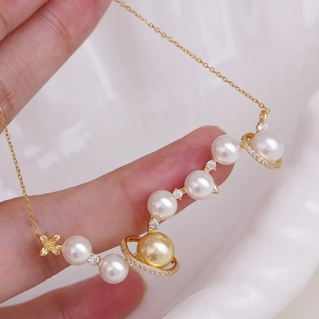 

Крепления для ожерелья из стерлингового серебра S925, фурнитура для ювелирных изделий, детали, фурнитура, аксессуары для жемчуга 6-9 мм, 3 шт./лот