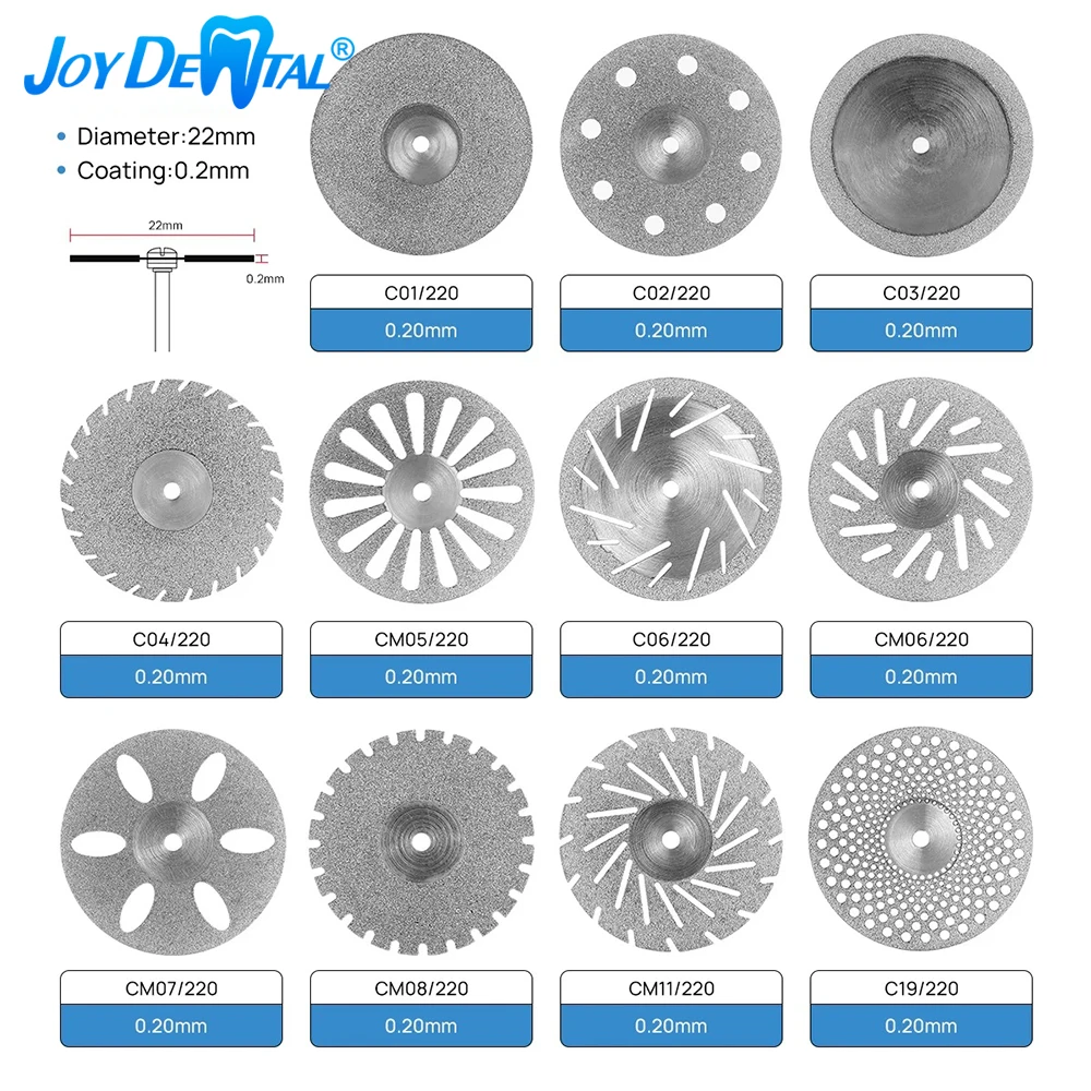 5 Pcs Dental Lab 0.20mm Ultra-thin Diamond Cutting Disc Double Sided Disk For Separating Polishing Ceramic Crown Plaster