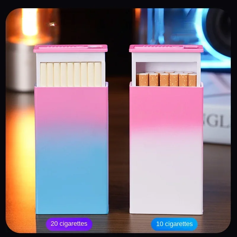 New Type-C Fast Charging Cigarette Case Lighter 20 Cigarettes Slim Cigarette High-looking Women\'s Cigarette Case Cute