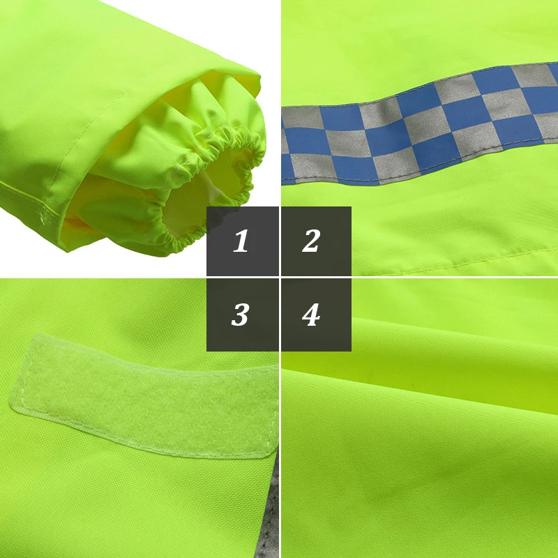 Hi Vis Safety Jacket Reflective for Men with Removable Liner Waterproof Oxford Zipper Work Jacket Hooded