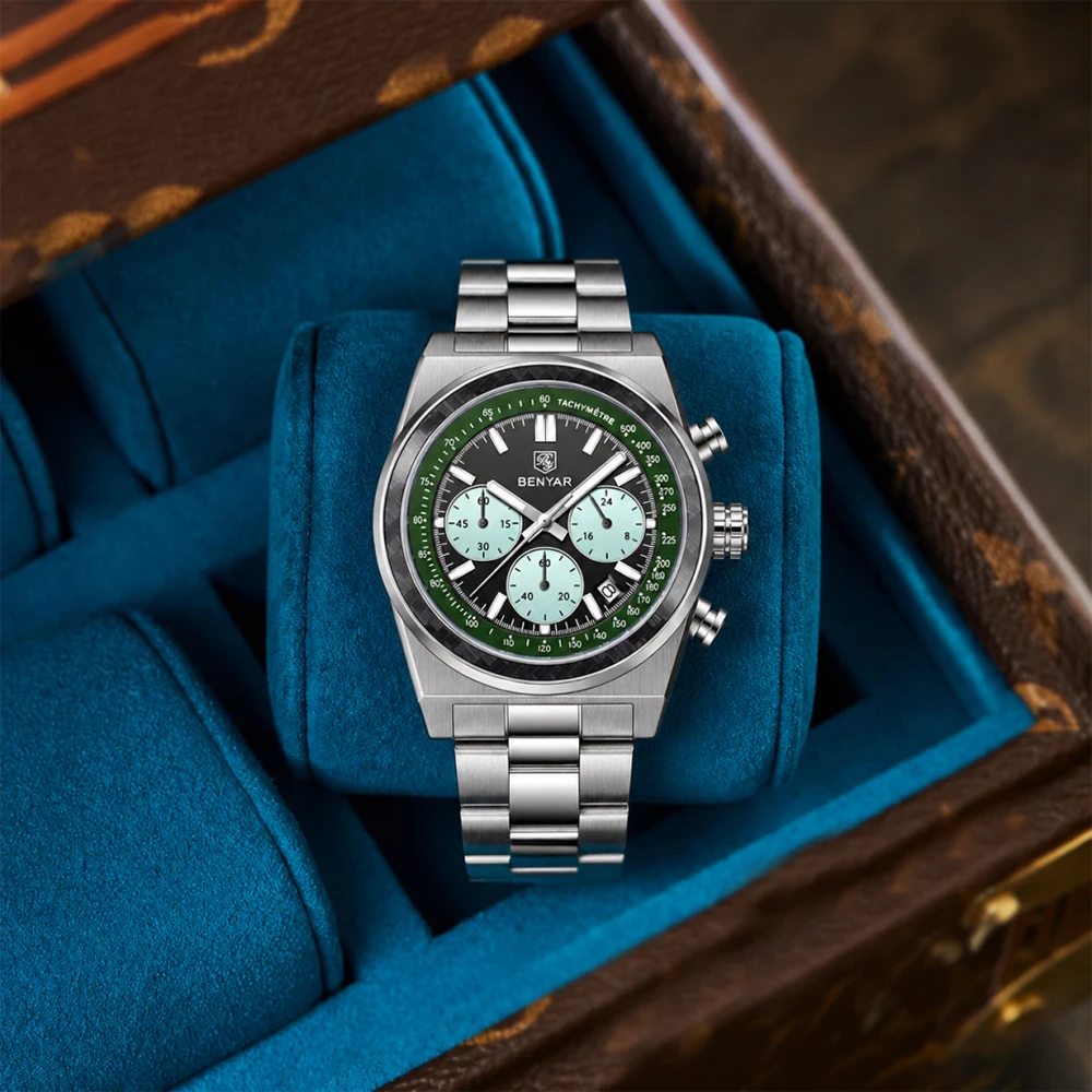 New BENYAR Men's Quartz Watch Multi-function Calendar Fashion Simple Waterproof Luminous Business reloj hombre  Watches for Man