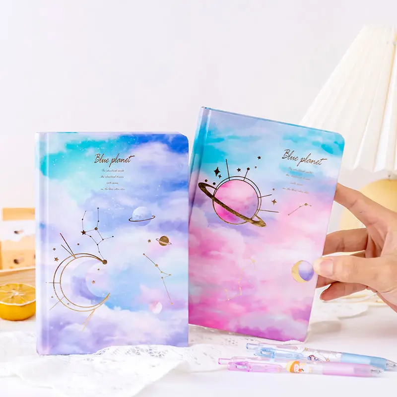 128 Page Planet Diary Personalized Creative Color Page Illustration Cute Notebook Student Manual Ledger Notepad Notebooks