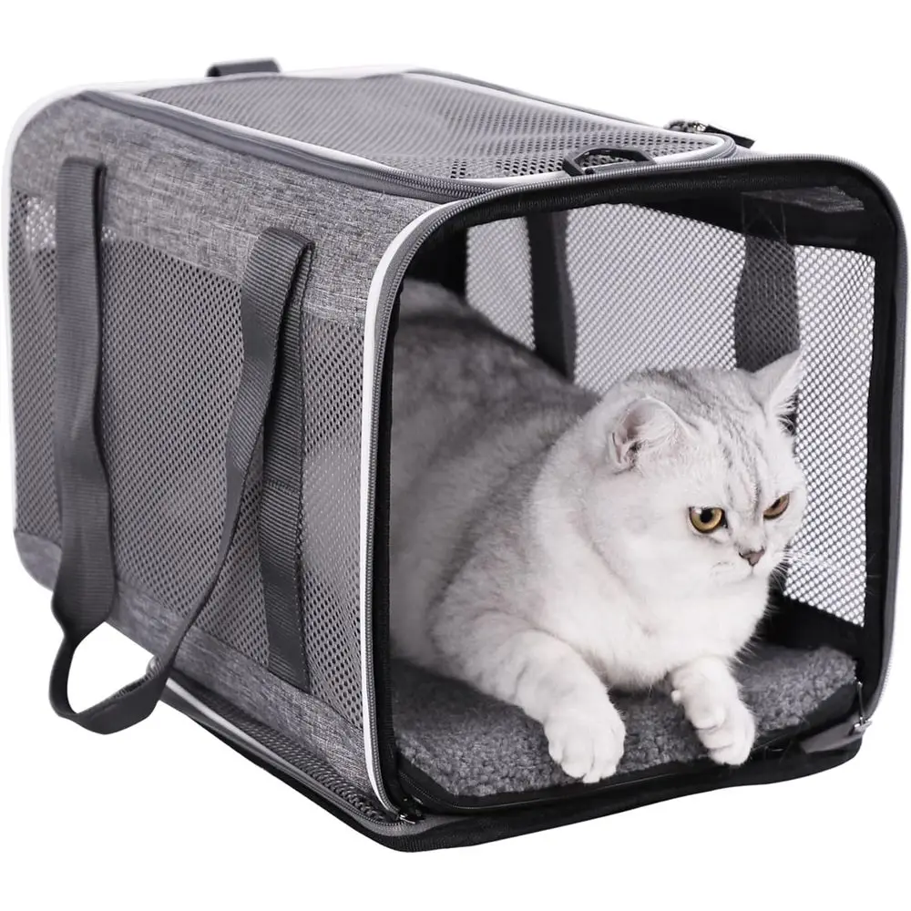 

Pet Carrier for Cats and Small Dogs Under 20 lbs - Sturdy, Safe, Comfortable, and Lightweight
