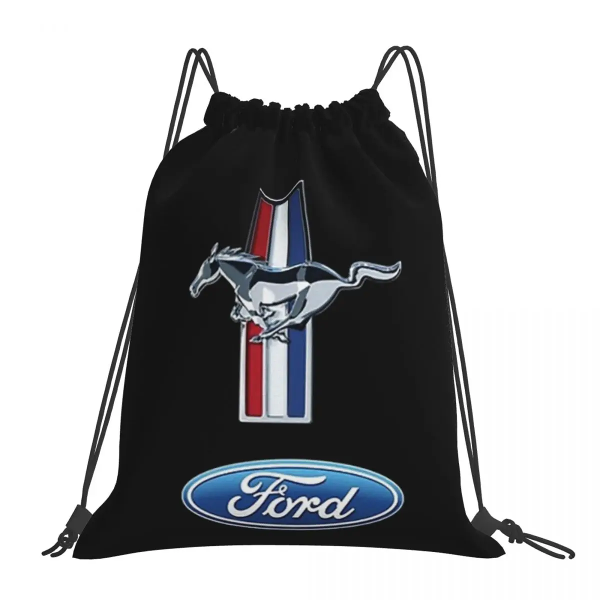 Ford Mustang Backpacks Portable Drawstring Bags Drawstring Bundle Pocket Sports Bag Book Bags For Travel School