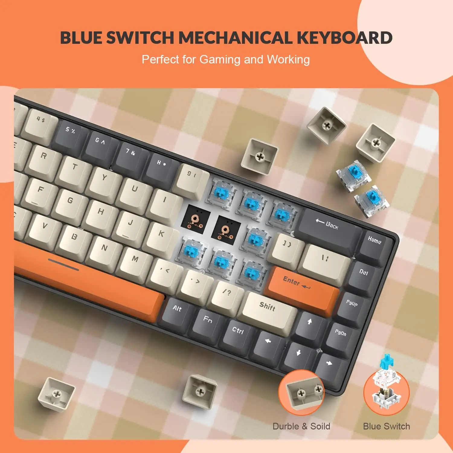 MAMBASNAKE x ZIYOU LANG-Mini clavier de jeu mécanique T8 60%, 68 prédire TKL, disposition compacte, rétroéclairage RVB 18Dnoma