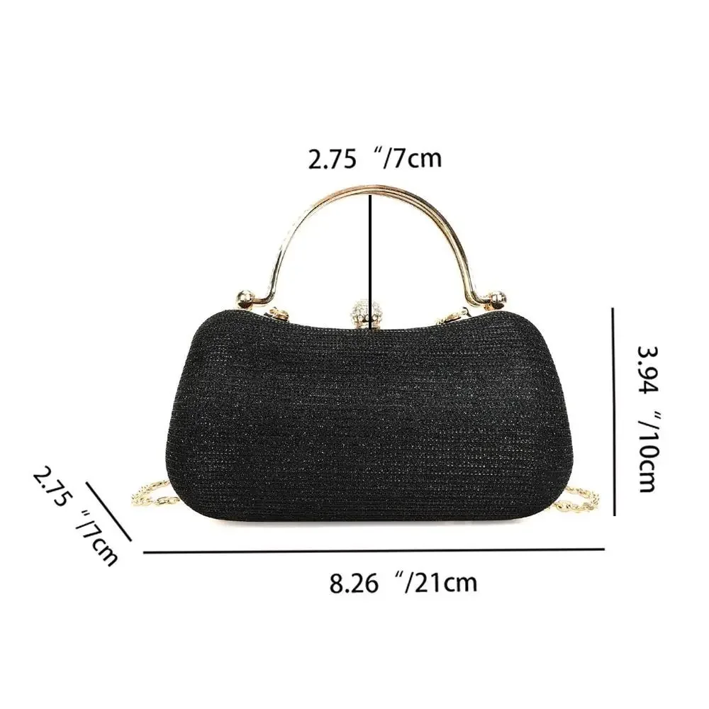 Evening bag with beads for bride for wedding shoulder bags with chain elegant handbag with rhinestone evening bag with egg shape