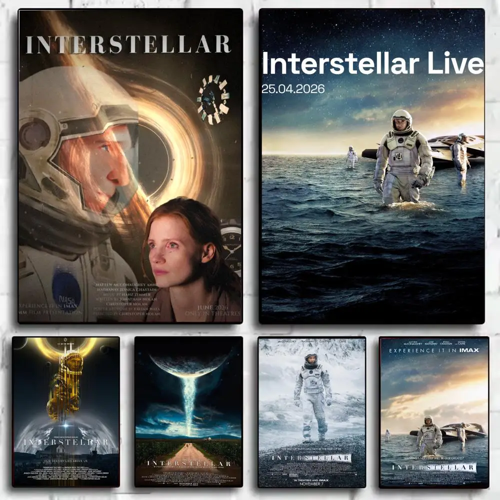 Famous Movie I-Interstellar Poster Modern Minimalist Wall Art Prints for Bedroom Living Room Aesthetic Contemporary Decor Gift