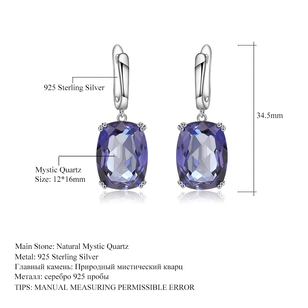 genuine real brand jewels Luxury Fashion Colorful Large Carat Personalized Temperament s925 Silver Inlaid Laminated Crystal Earr