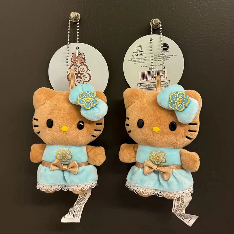 لعبة سانريو هاواي هيلوكيتي القطيفة اللطيفة من الجلد الأسود KT القطيفة على ظهره تزيين قلادة هدية فتاة #3