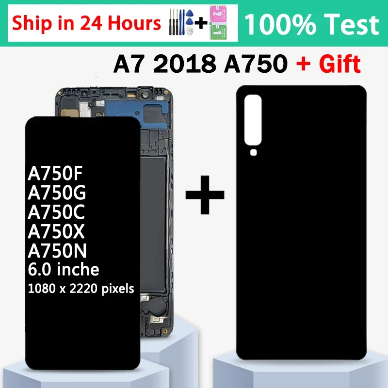 AAA+ Quality For Samsung A7 (2018) LCD Display Digital Touch Screen Assembly For Samsung A750 A750F A750FN/DS Display
