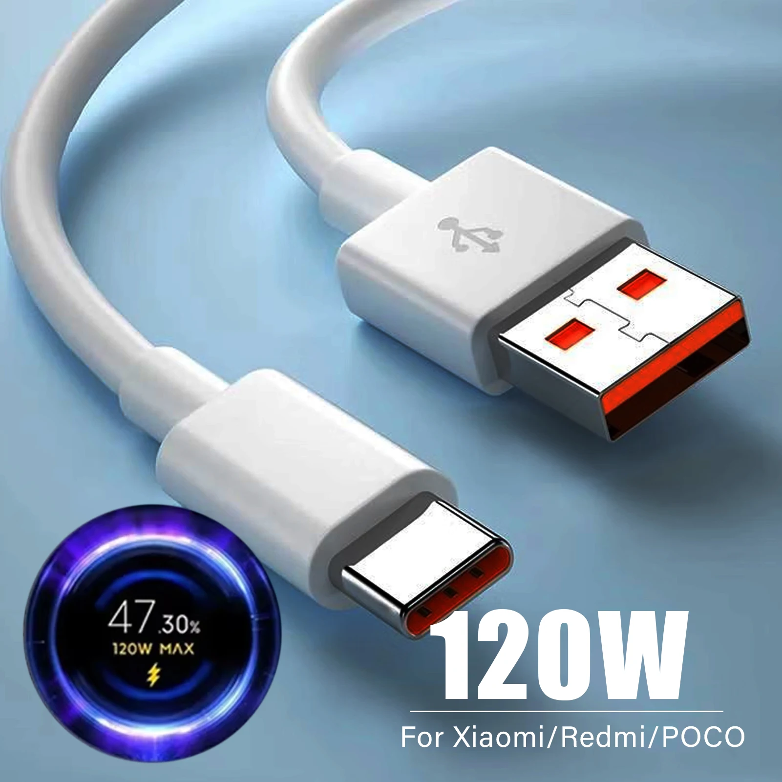 120W Charger Cable USB Type C 6A For Xiaomi 15 14 13 T Pro Mix Flip Fold3 Redmi 15 C A3x Note 14 13 T Pro Poco M8 Pro F8 C85 M7