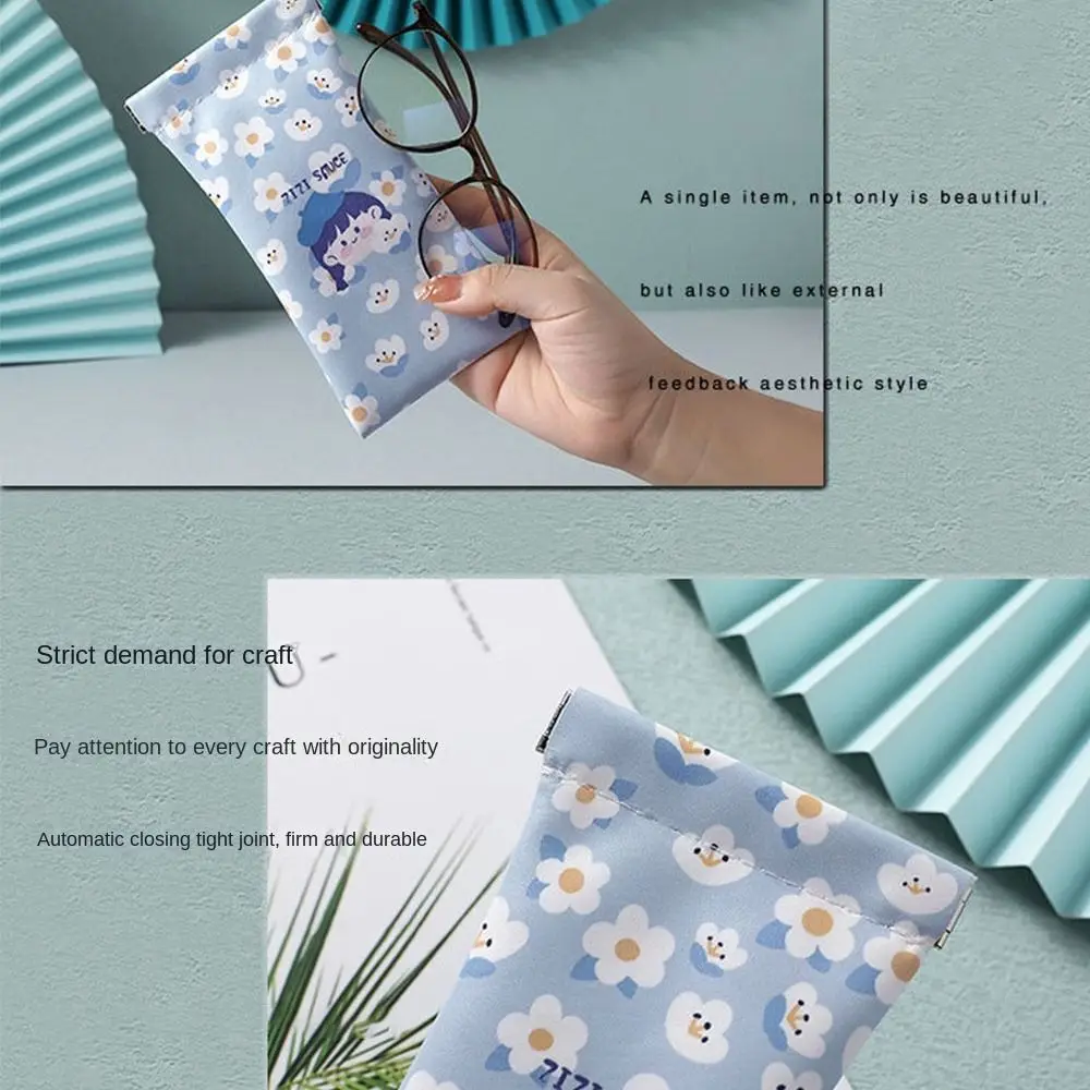 Unisex PU Leather Glasses Bag Portable Storege Case Sunglasses Case Cartoon Printed Reading Glasses Pouch