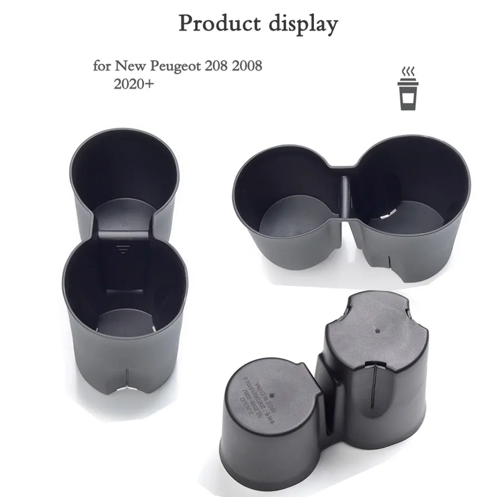 لبيجو 208 2008 2020 - 2023 وحدة التحكم المركزية للسيارة غطاء كوب مضاد للانزلاق مقعد الحد للمشروبات ملحقات السيارات الداخلية #5