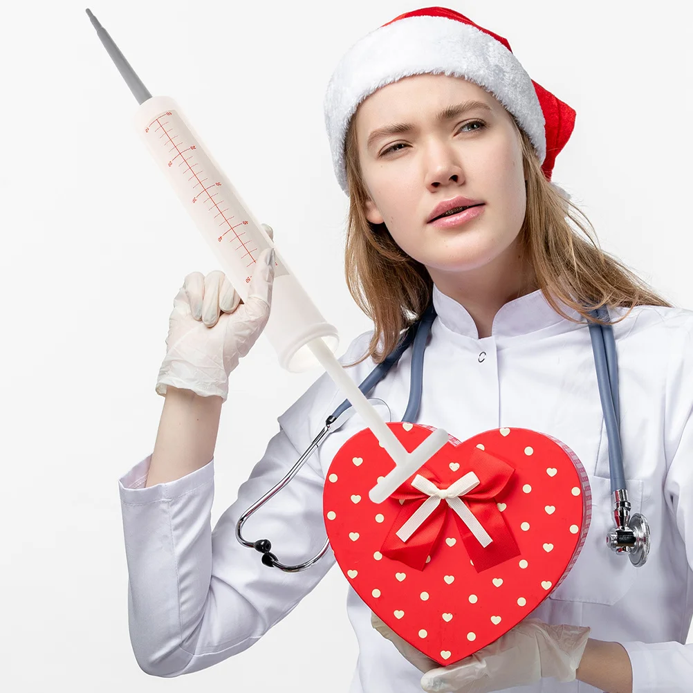 3pcs Giant Syringe Prop: Realistic Doctor Nurse Cosplay Accessory For Halloween Party Supplies Simulation Injector Reusable