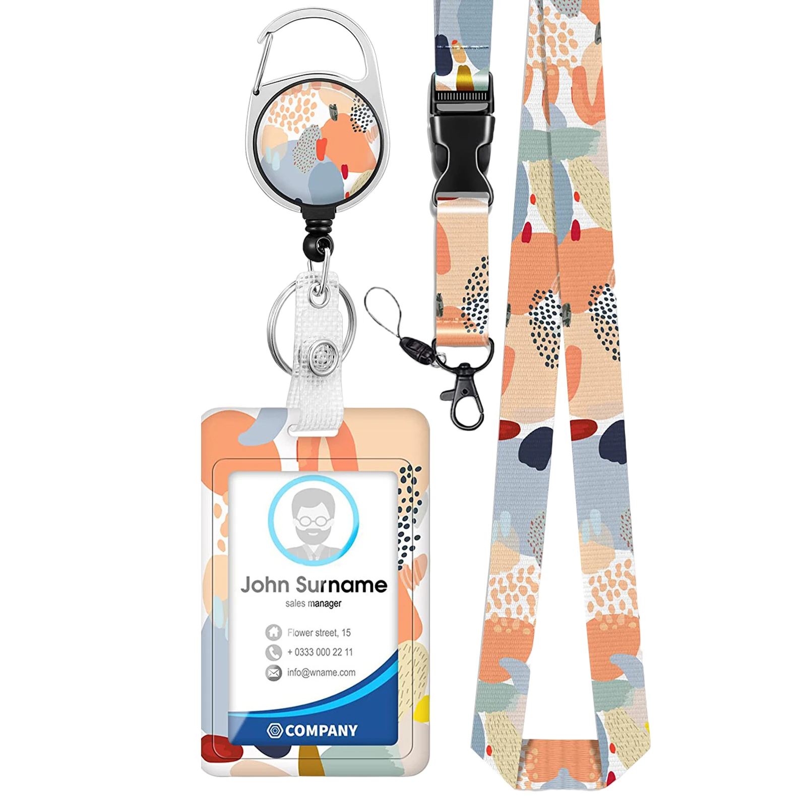 

Practical Convenient Nurse ID Badge Holder Waterproof Vertical Card Protector Detachable Lanyards Reels Office Portable Painting