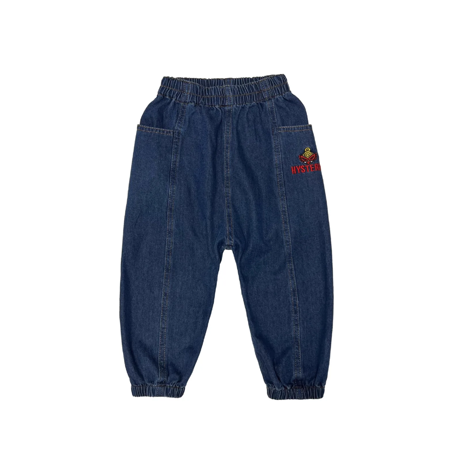 

2025 New Style Black Sunglasses Trendy Brand Side Pocket Embroidered Denim Tapered Pants