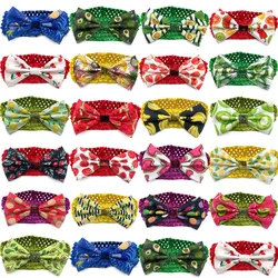 30/50pcs Pet Dog Summer Products Pet Dog Fruit Style Bow Ties Dog Supplies Elastic Band Necktie Small Large Dog Grooming bows