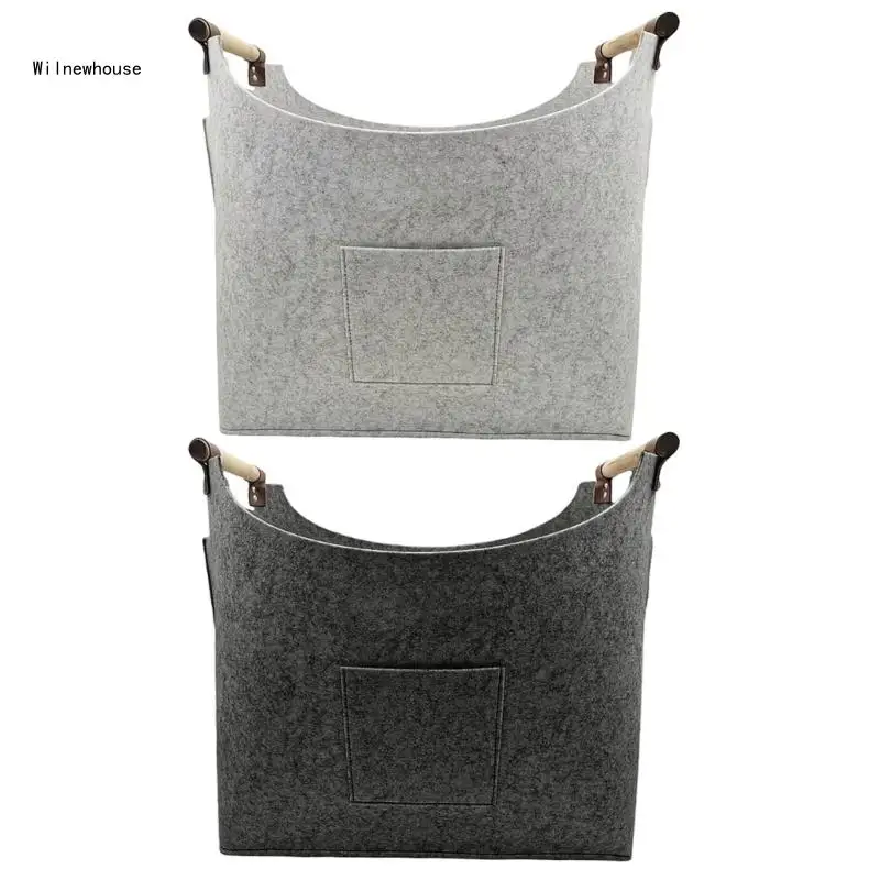 

Stylish Large Felt Log Storage Bag Convenient and Practical Log Basket Dropship