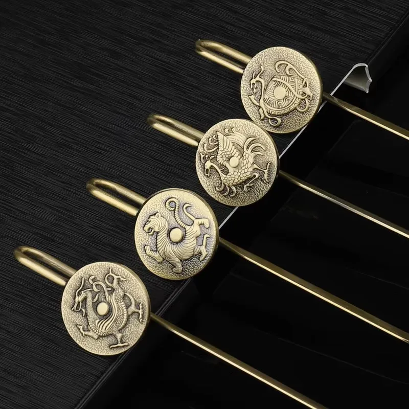 

Celebrated classics Gift box Trunding Chinese Style Brass Metal Bookmark 145*28mm Vintage Series Pagination Marker