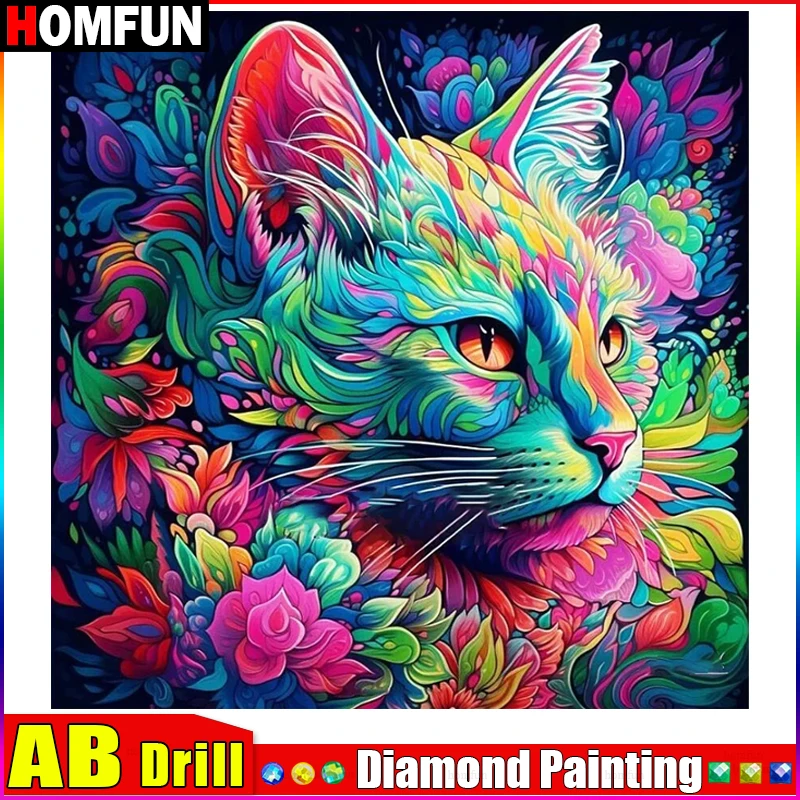 HOMFUN AB Diamond Painting Full Square/Round Diamond 