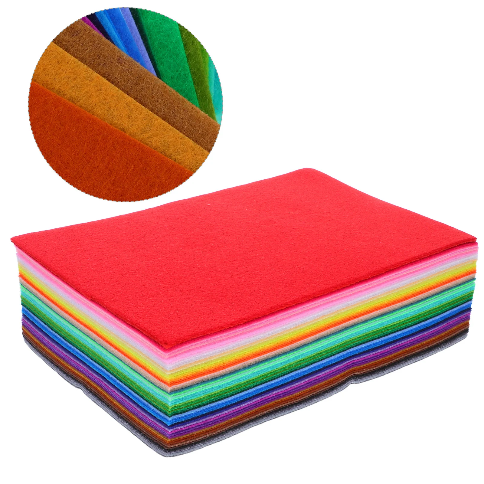 

66Pcs Multicolor Felt Fabric Sheets Soft Craft Material Perfect for DIY Patchwork Sewing School Projects Party Decor