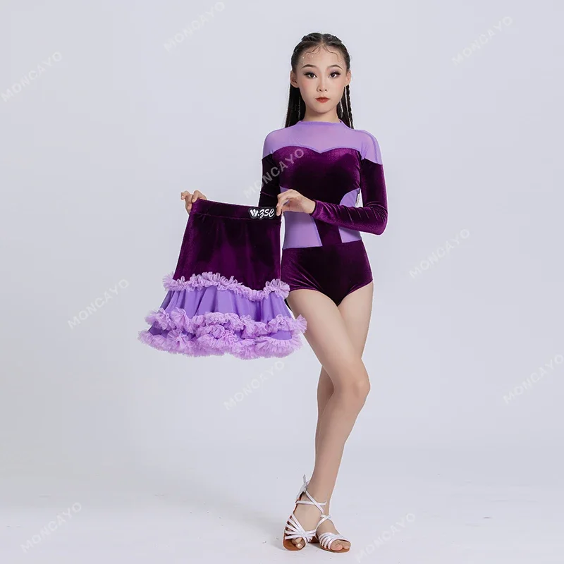 

Salsa Latin Dance Dress Girls Competition Ballroom Dress Standard Samba Tango Dance Costume Girls Latin Practice Dress Children