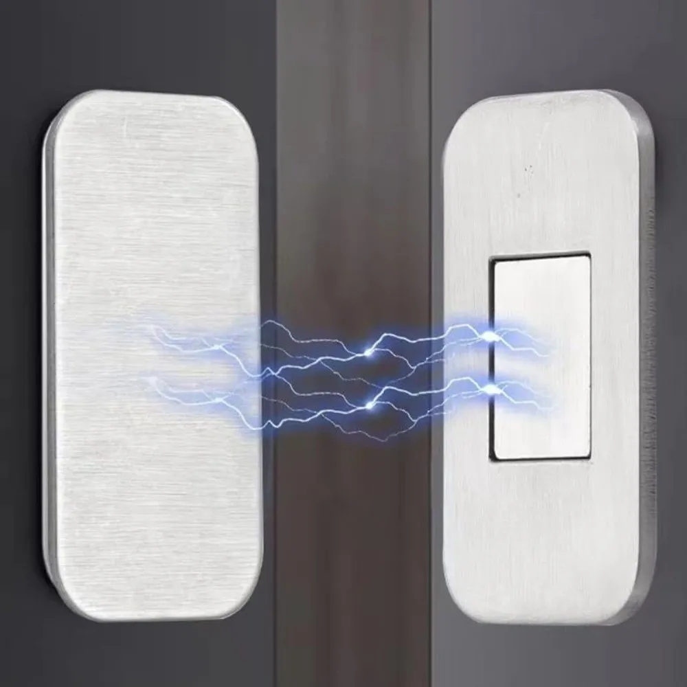 Ultra Thin Magnetic Cabinet Door Catch Self-Adhesive Stainless Steel Adhesive Cabinet Latch Easy to Install No Drill