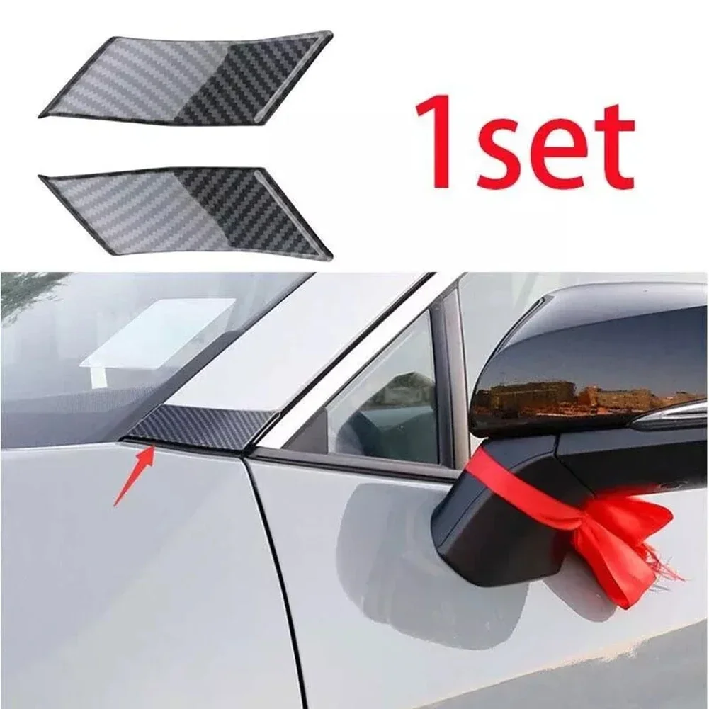 Carbon Fiber A-Pillar Front Triangle Molding Trim For Toyota For RAV4 2019-22 Front Triangular A-pillar Glitter Body Stickers