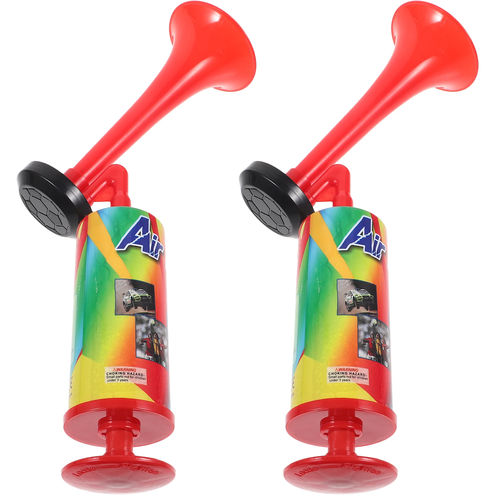 2pcs Hand Held Air Horn Pump Trumpet Loud Noise Maker Safety Football Soccer Sports Events Cheering Props Air Horn Alarm Horns