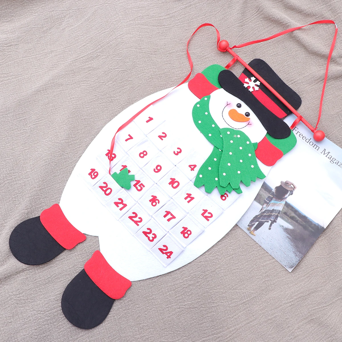 

Christmas Tree Hanging Ornaments Santa Snowman Premium Reusable Eco-Friendly Countdown Calendar Party Home Office