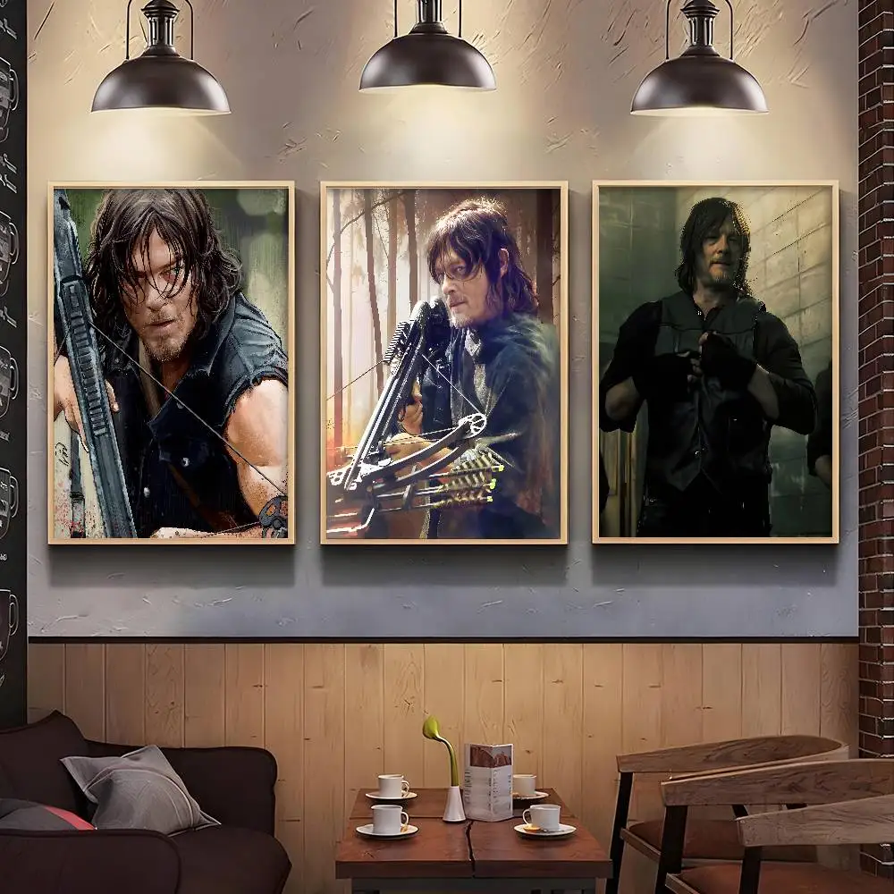 TV The Walking Dead Daryl Dixon Poster Gallery Prints Self Adhesive Home Decor Decoration Wall Decals Living Room Sticker